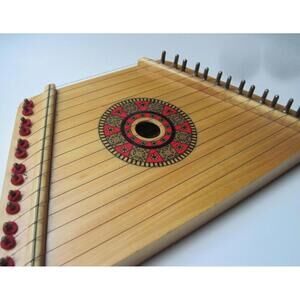 Vintage Wood Melody Lap Harp Made in Romania